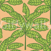 Mid-century style tropical desert leaves wallpaper mural

