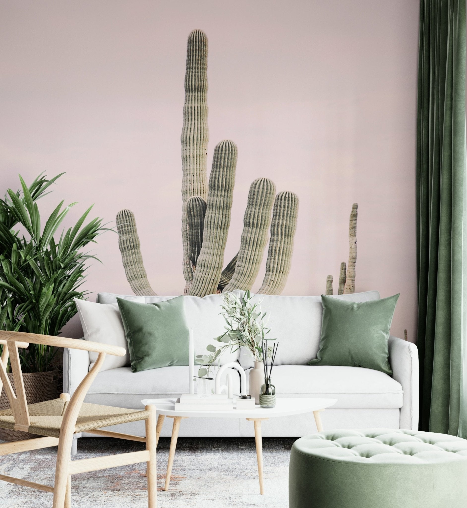 Scenic wall mural showcasing a sunset desert vista

