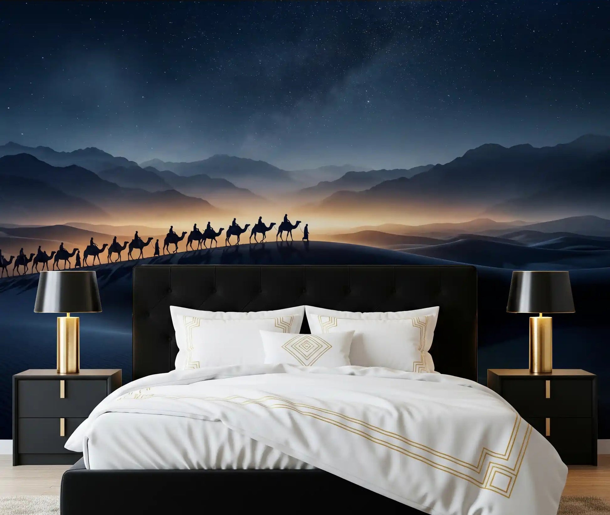 Bedroom turns cinematic facing this Desert Odyssey wall mural
GD9565