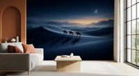 Indigo skies meet rippled sand inside this twilight horizon wall mural panel.GD9592