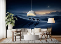 See a Living room turning cinematic with this moonlit desert wall mural in place.GD9592