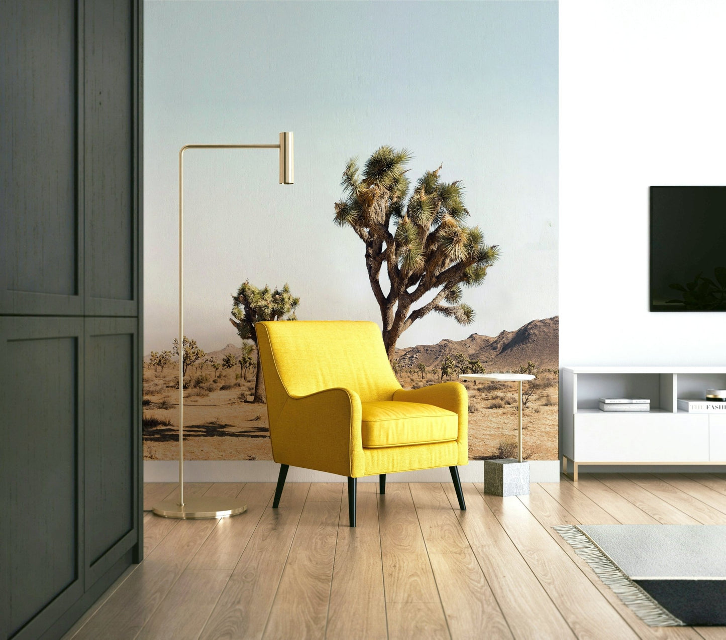 Minimal desert scene wall design

