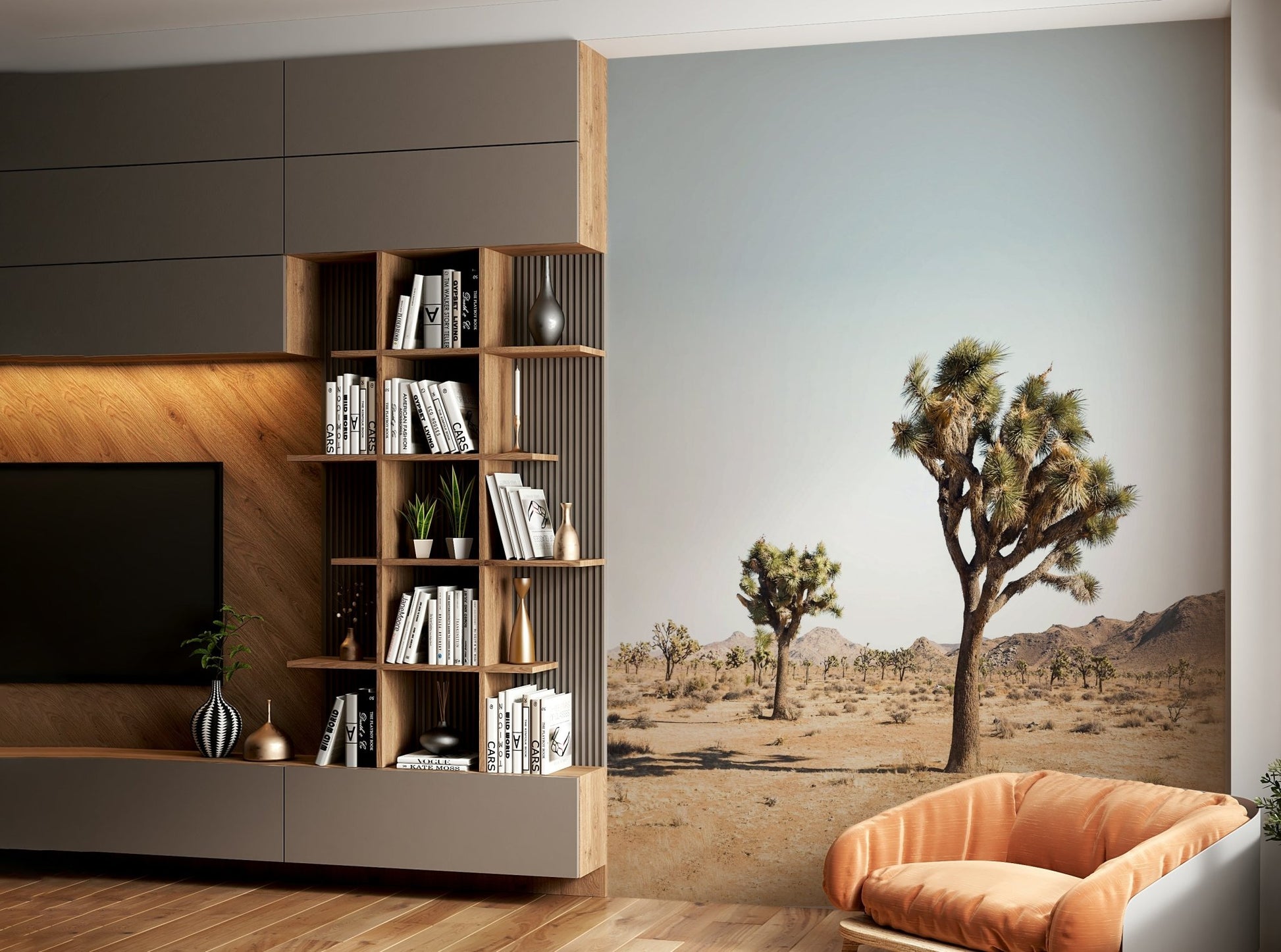 Wall mural showing tree in dusty surroundings

