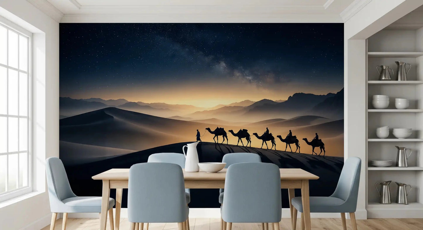 Open dining-living shifts into a desert night scene on this wall mural
GD9566