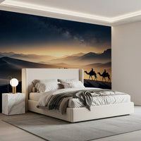 Long shadows trail behind silhouetted camels on this dramatic wall mural
GD9566
