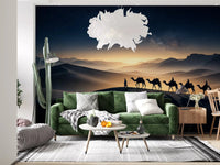 A cinematic mood spreads through the living room from this Milky Way wall muralGD9566