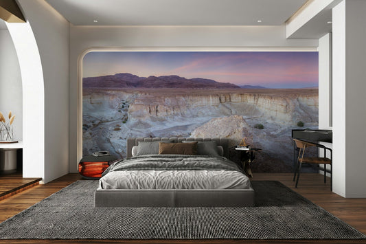 Desert Valley View wall mural showing a wide canyon under a pastel dusk sky GD4987
