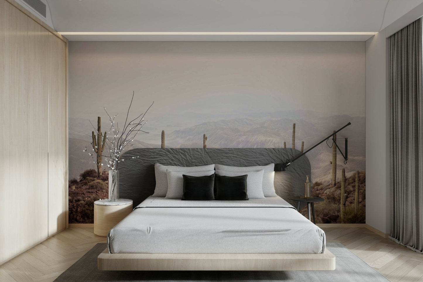 Desert serenity wall mural with warm tones

