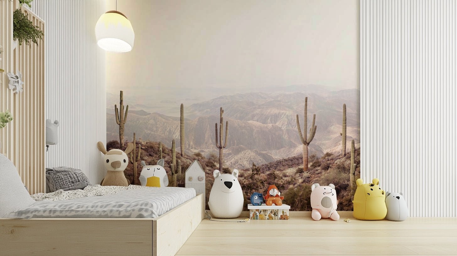 Desert landscape mural with peaceful view


