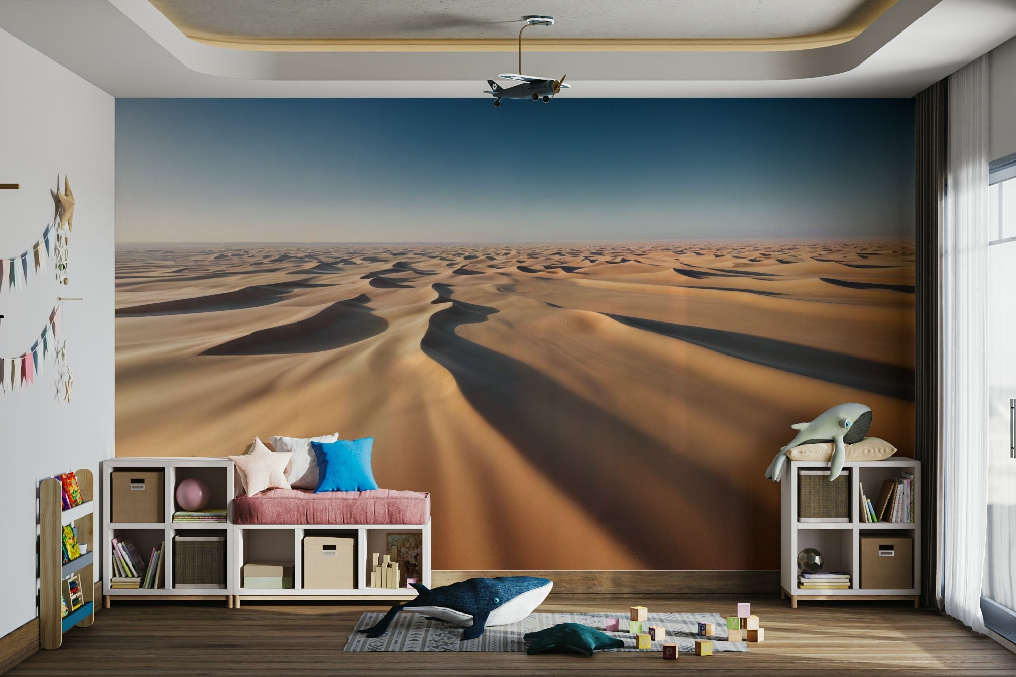 A wall mural of a peaceful desert landscape. GD3616

