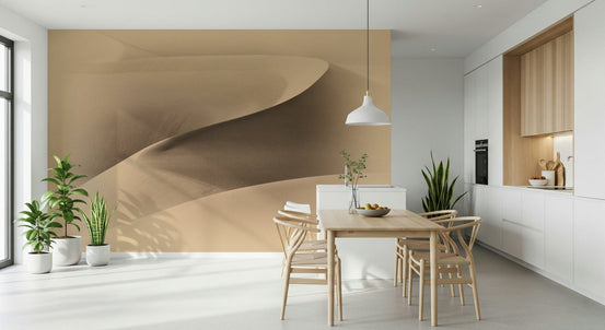 A beautiful abstract desert landscape wallpaper mural with subtle, warm tones., GD5805