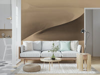 A serene minimalist desert wall mural for contemplative decor.
