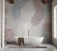 Designer Colorful Feather Wallpaper Murals - Giffywalls