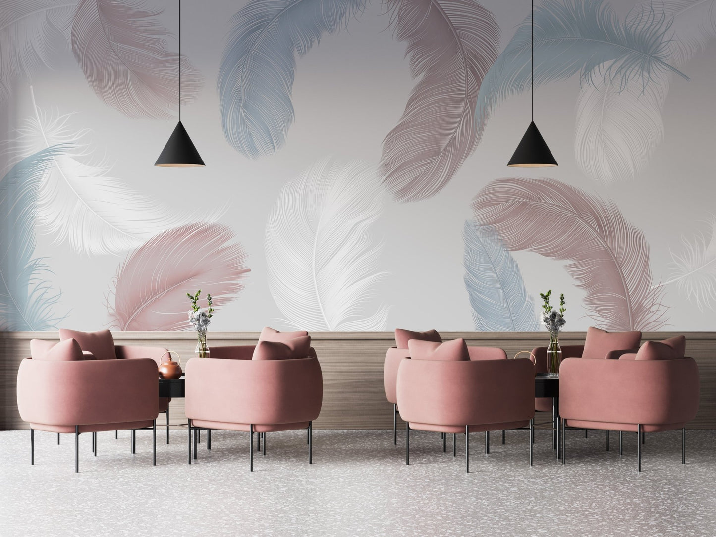 Designer Colorful Feather Wallpaper Murals - Giffywalls