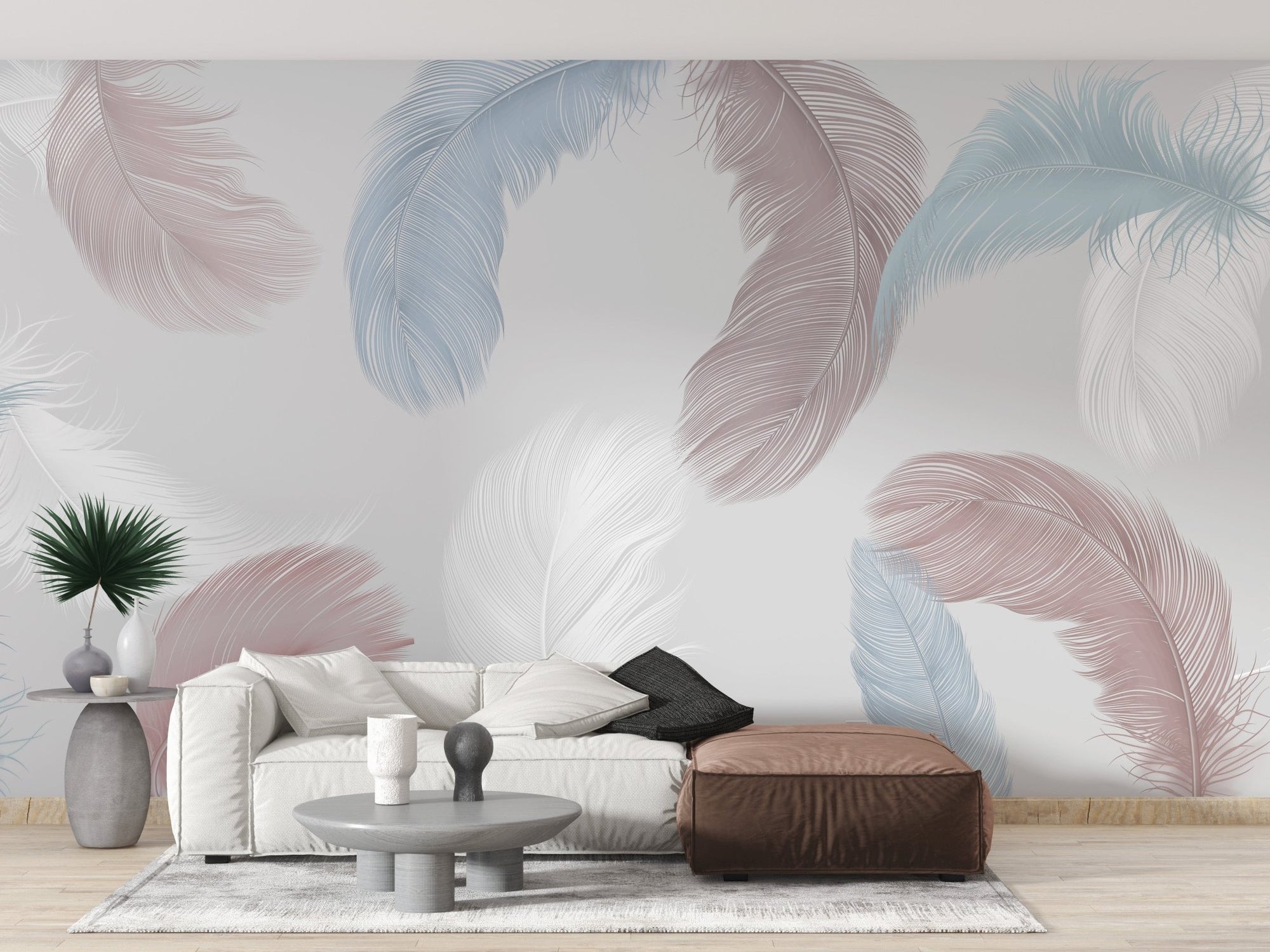 Vibrant feather wallpaper with designer style A140
