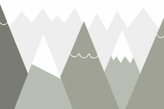 Soft Colored Kids Room Mountain Design Wallpaper