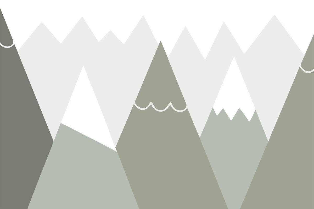 Soft Colored Kids Room Mountain Design Wallpaper in your room — zoomed
