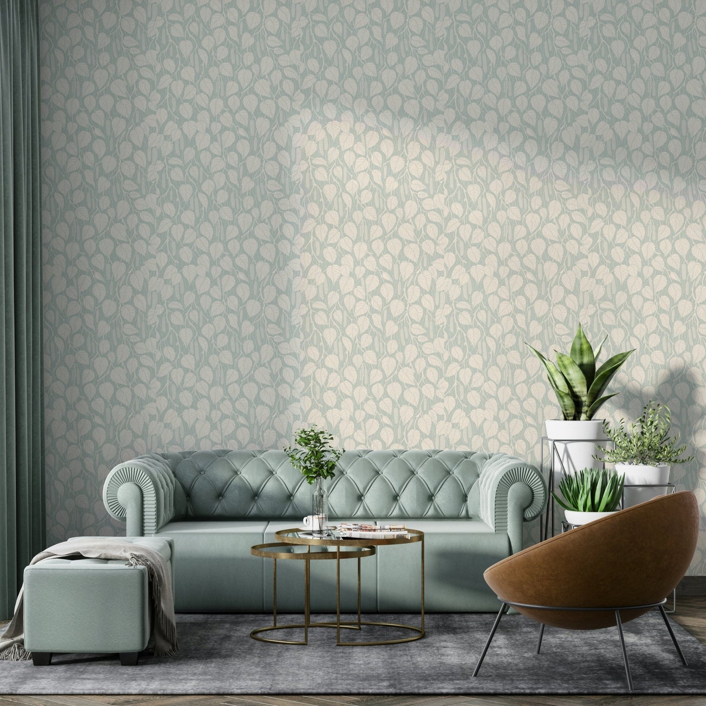 Birch branch wall design with leaves GD474

