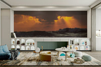 A beautiful contemporary design wall mural for a living room.

