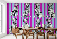 Textural appearance of the elegant wallpaper mural in daylight.