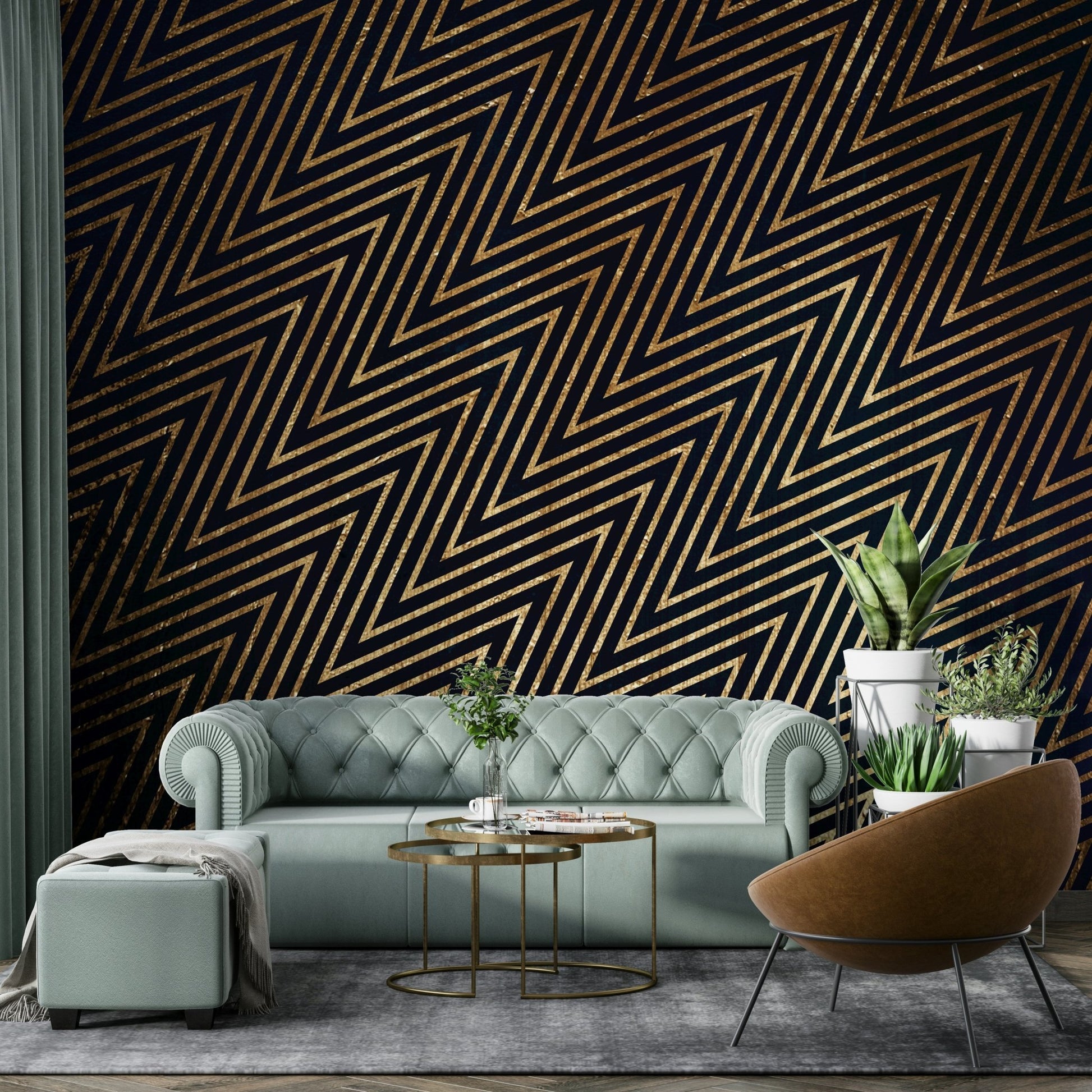 Abstract wall mural with minimal flair
