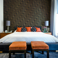 Geometric diamond mural wallpaper design
