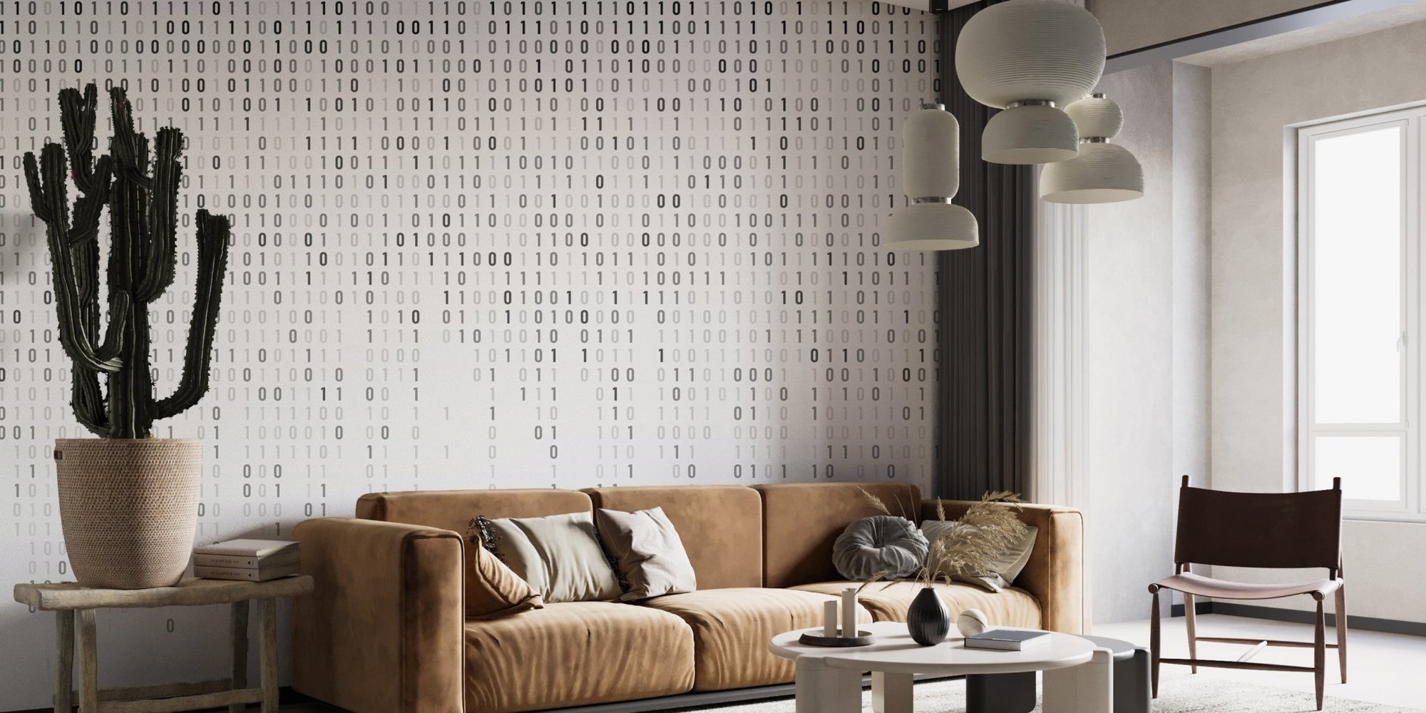 Stylish binary wallpaper for offices, B395