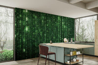 Glowing green text wallpaper design


