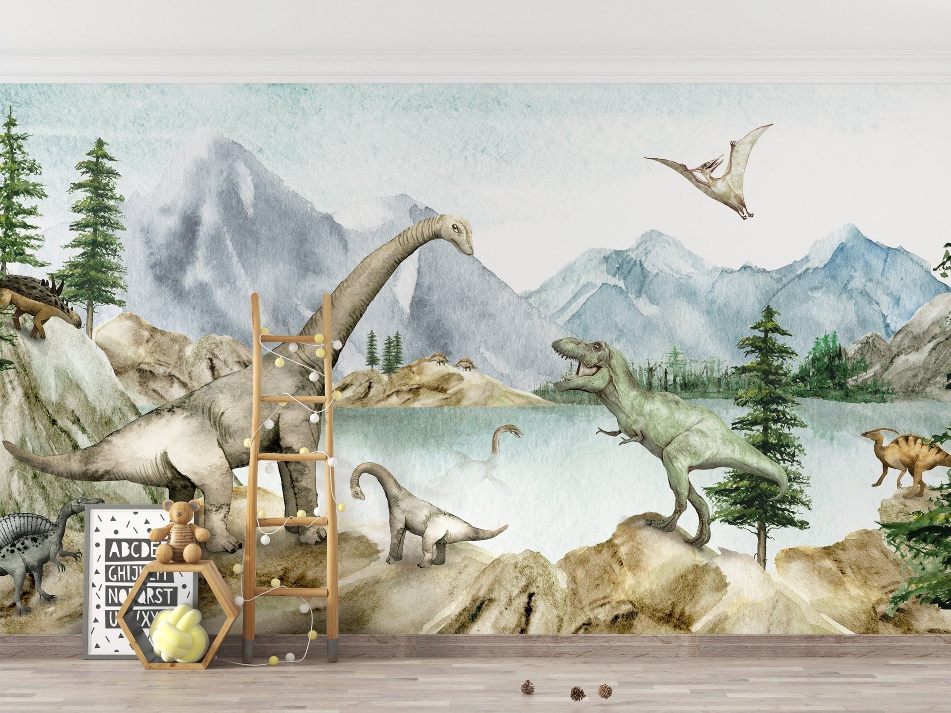 Dino dreams wallpaper murals for kids room - Giffywalls