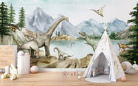 Dino dreams wallpaper murals for kids room - Giffywalls