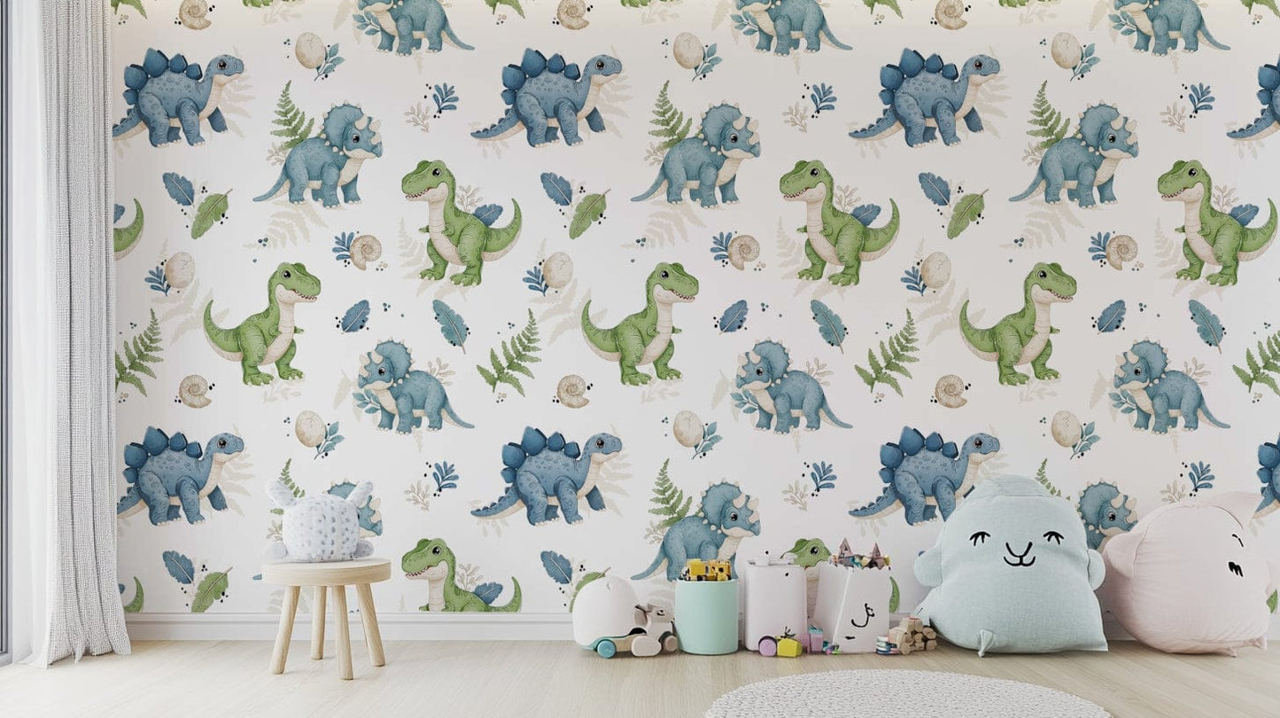 Dino Pals wallpaper with baby dinosaurs

