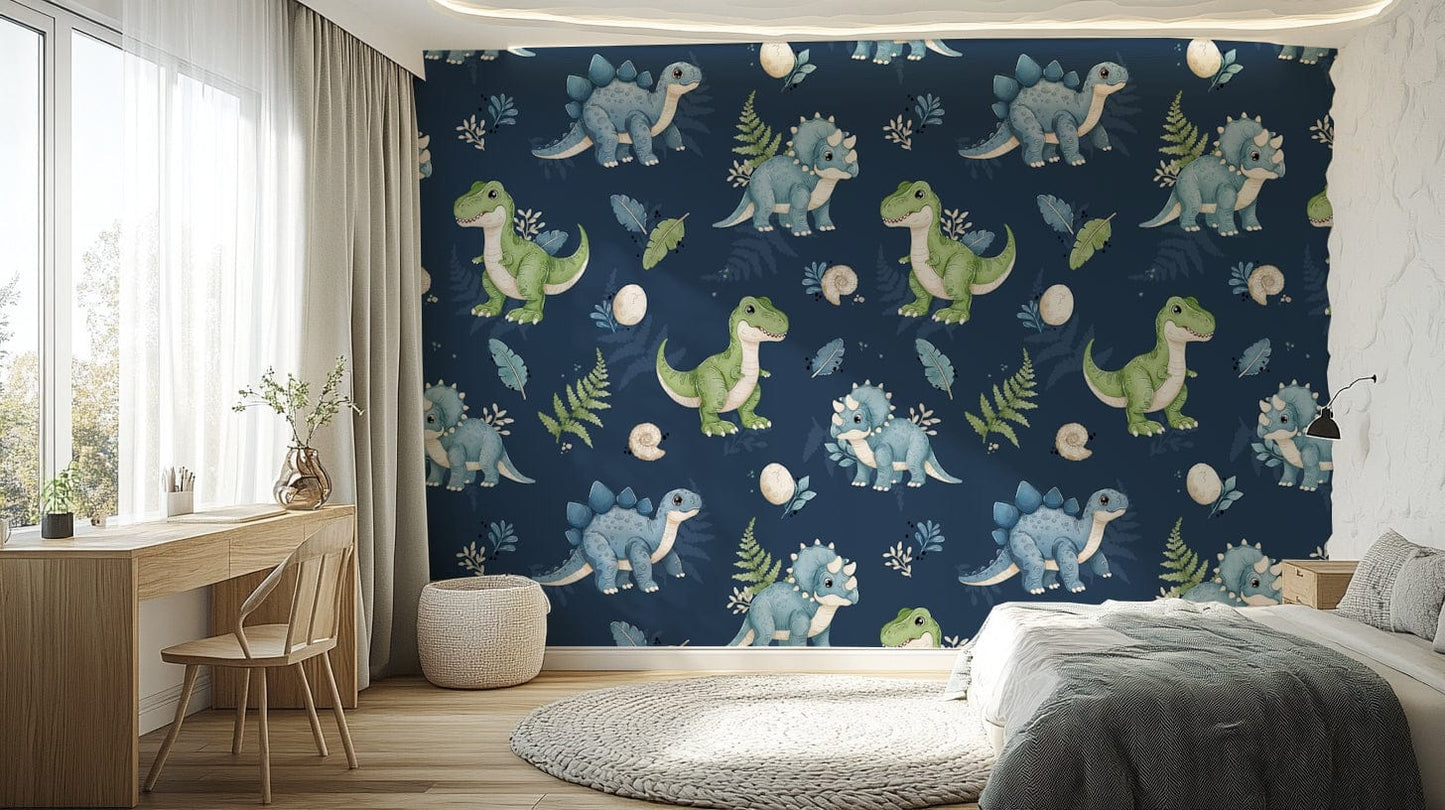 Cute Stegosaurus and Triceratops pattern

