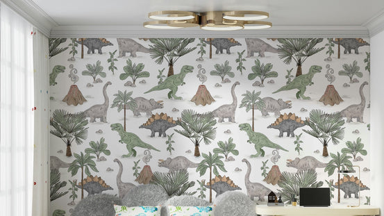 Dinosaur-themed wallpaper for nursery room GD069

