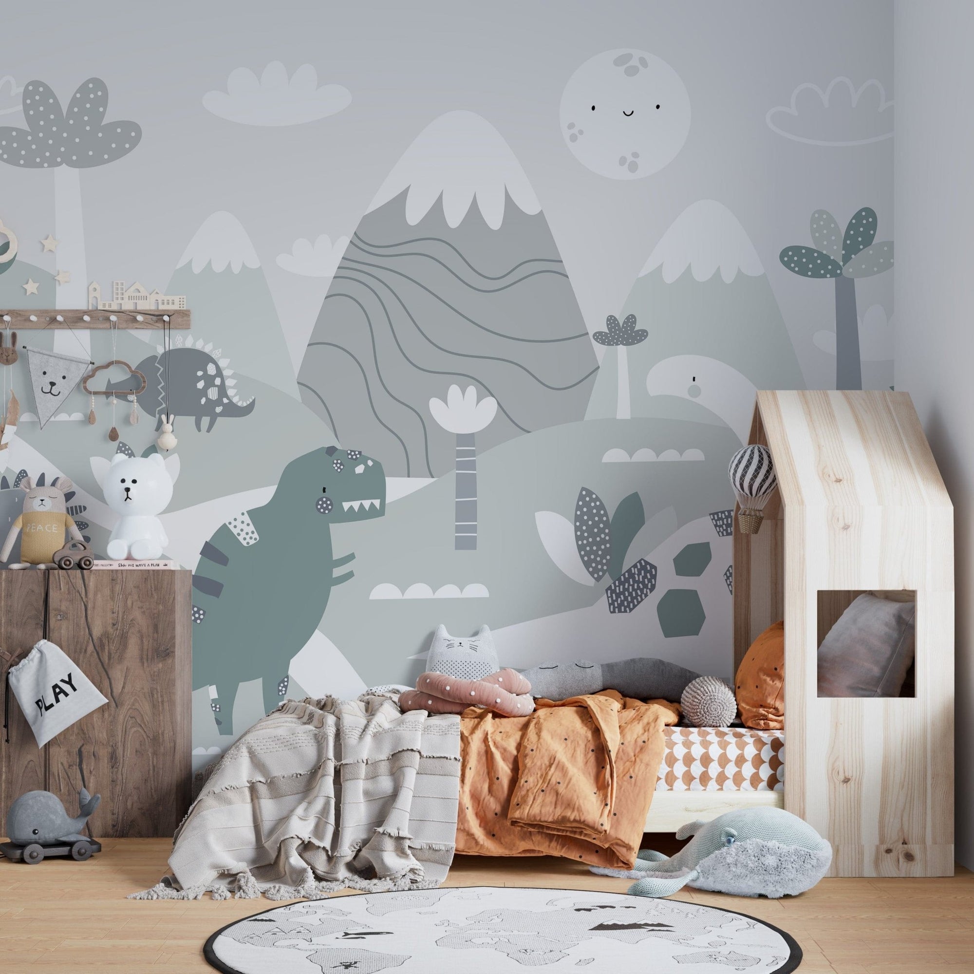 Dinosaur world wallpaper mural for kids, A417