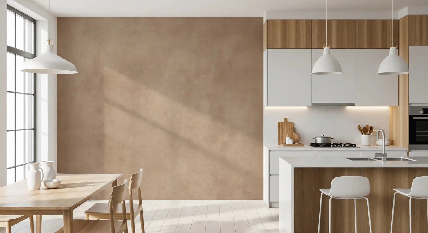 Subtle aged finish visible within Dirty Paper Blush wall mural design surface