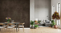 Living room styled with Dirty Paper Chocolate wall mural in deep brown texture, GD9233