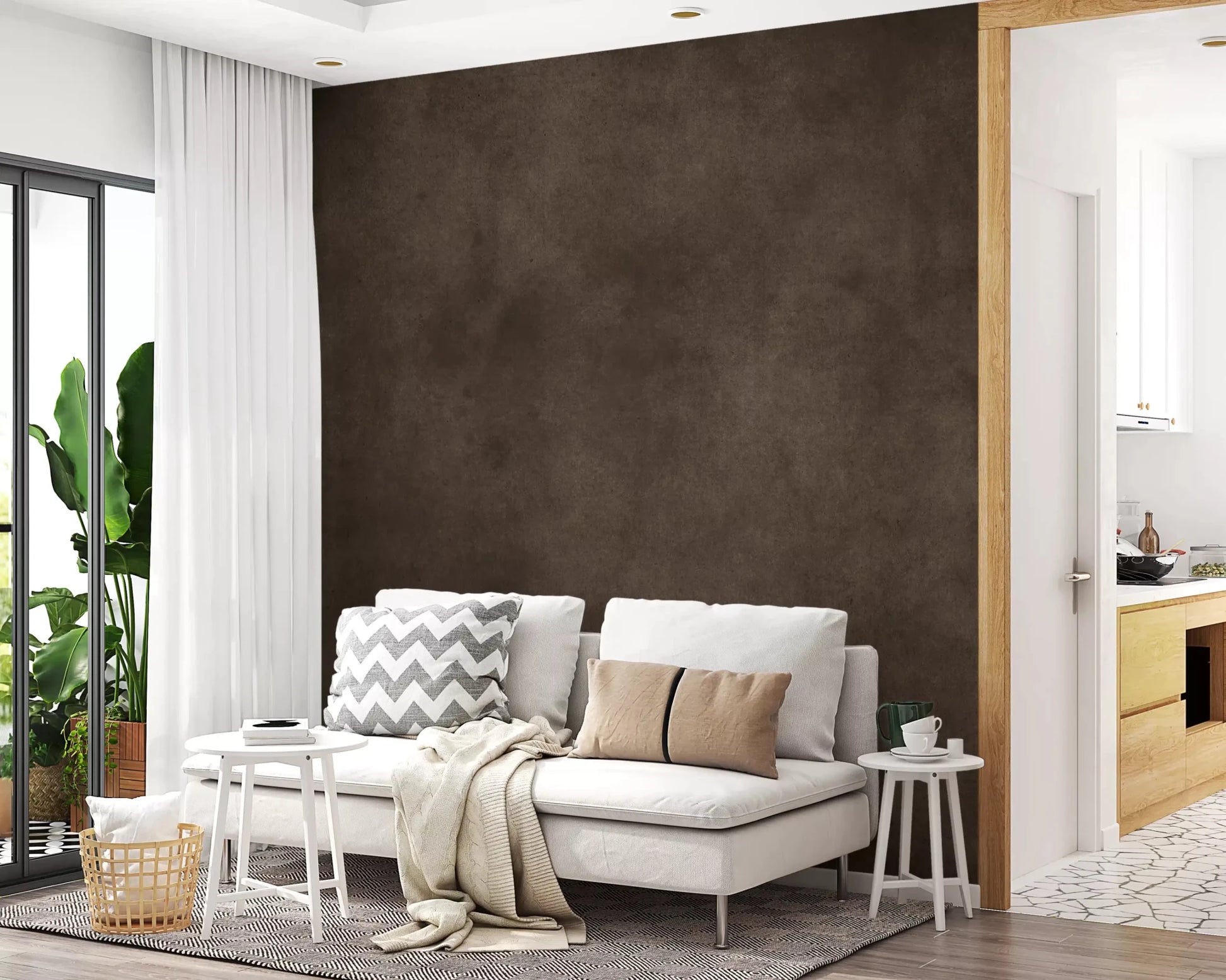 Dirty Paper Chocolate wall mural with matte surface and distressed look, GD9233