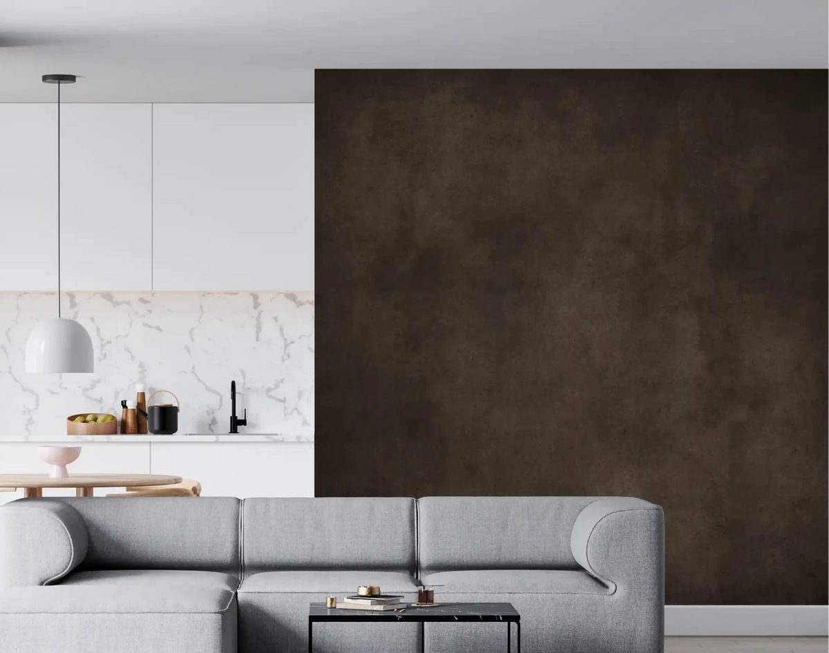 Deep brown textured surface in Dirty Paper Chocolate wall mural with aged finish, GD9233