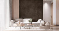Living room styled using Dirty Paper Chocolate wall mural with soft texture, GD9233