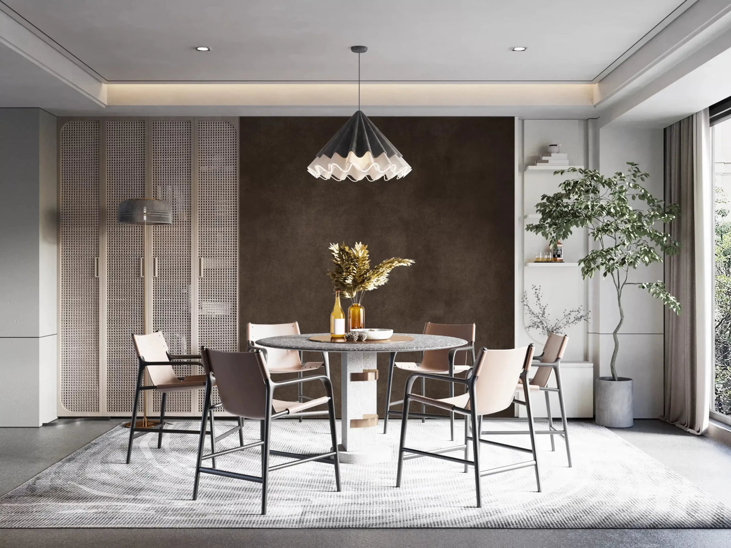 Neutral dark brown textured wall mural featuring Dirty Paper Chocolate finish, GD9233