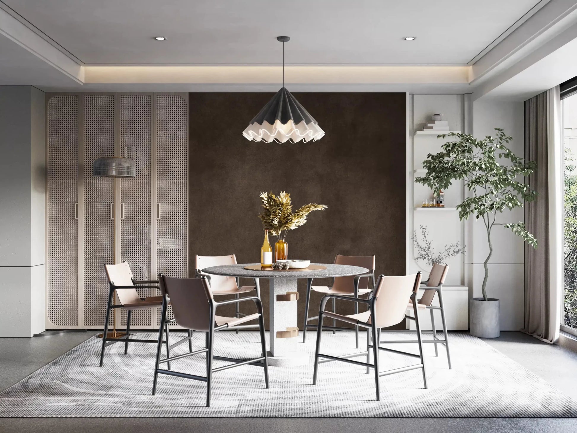 Neutral dark brown textured wall mural featuring Dirty Paper Chocolate finish, GD9233