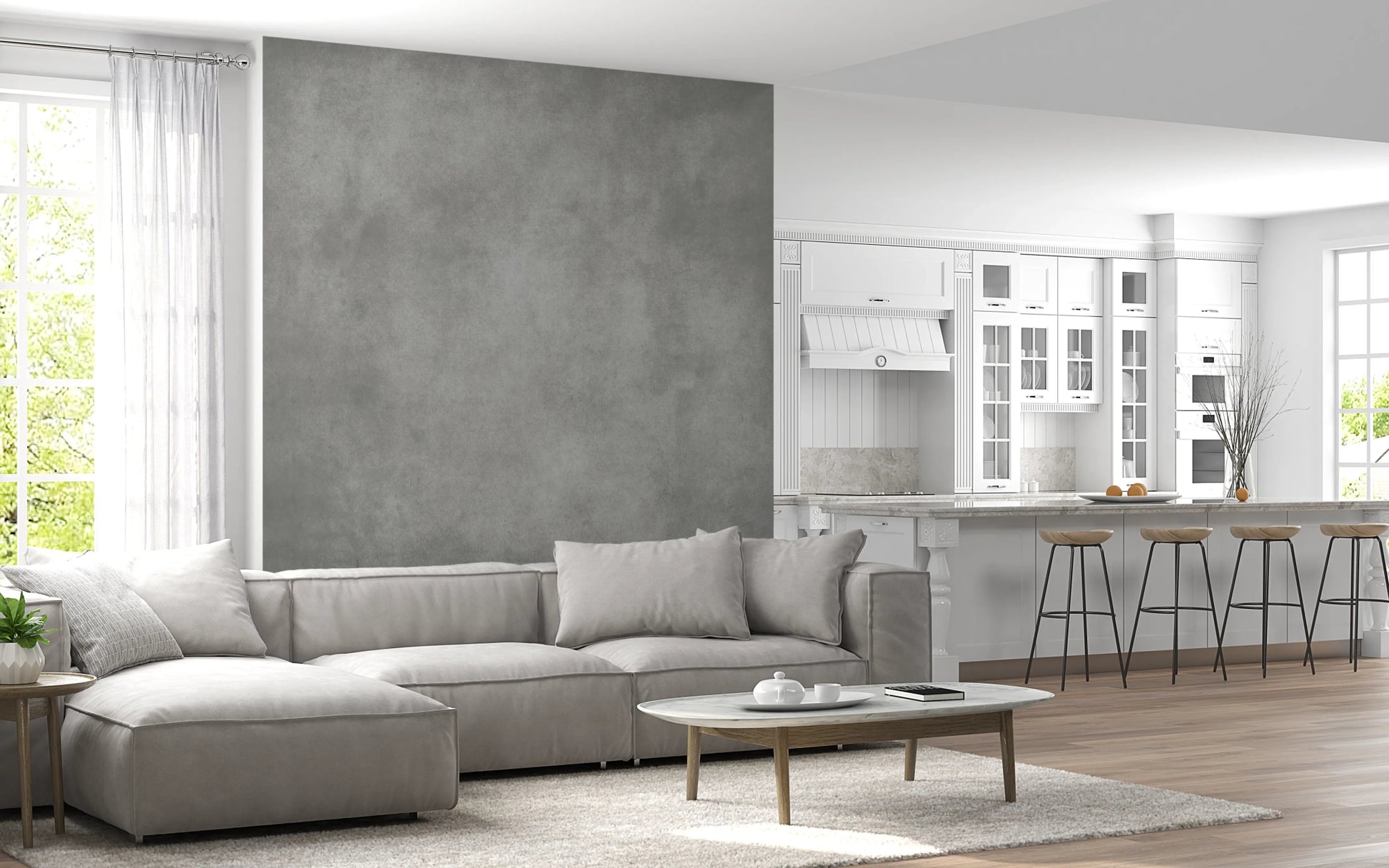 Dirty Paper - Greige Wall Mural