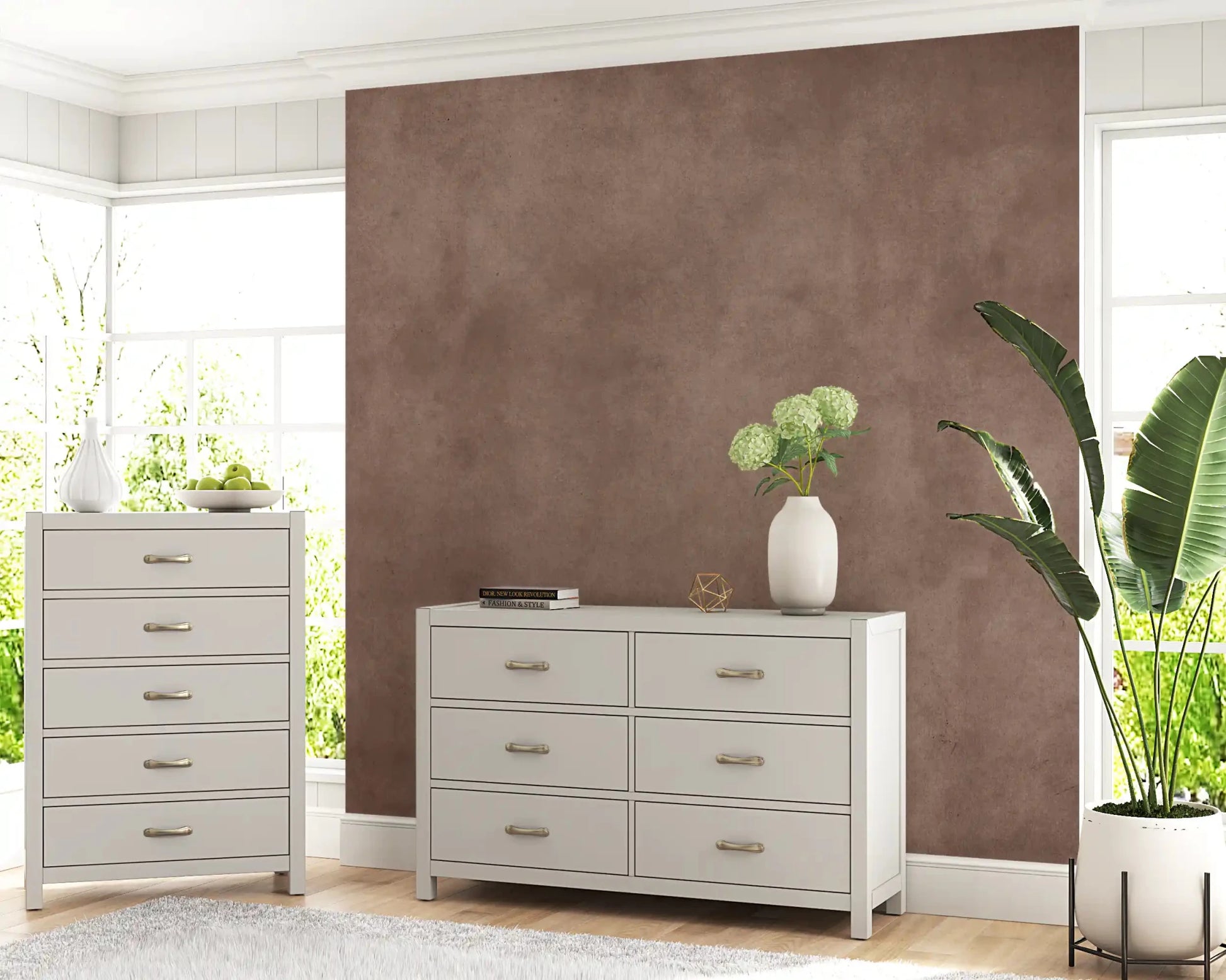 Dirty Paper Mulberry wall mural with smooth matte surface and aged look, GD9234