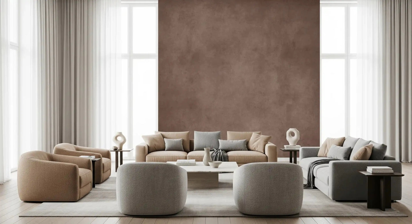 Dirty Paper Mulberry wall mural showing faded brown texture and smooth finish, GD9234