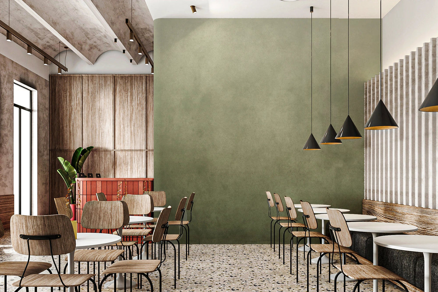 Dirty Paper - Ombre Olive Wall Mural