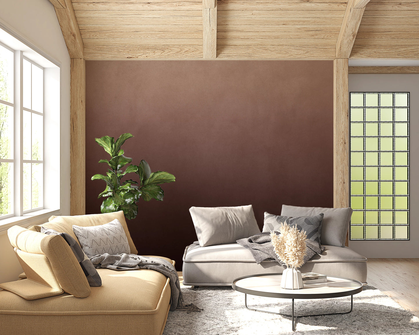 Dirty Paper - Ombre Peach Wall Mural