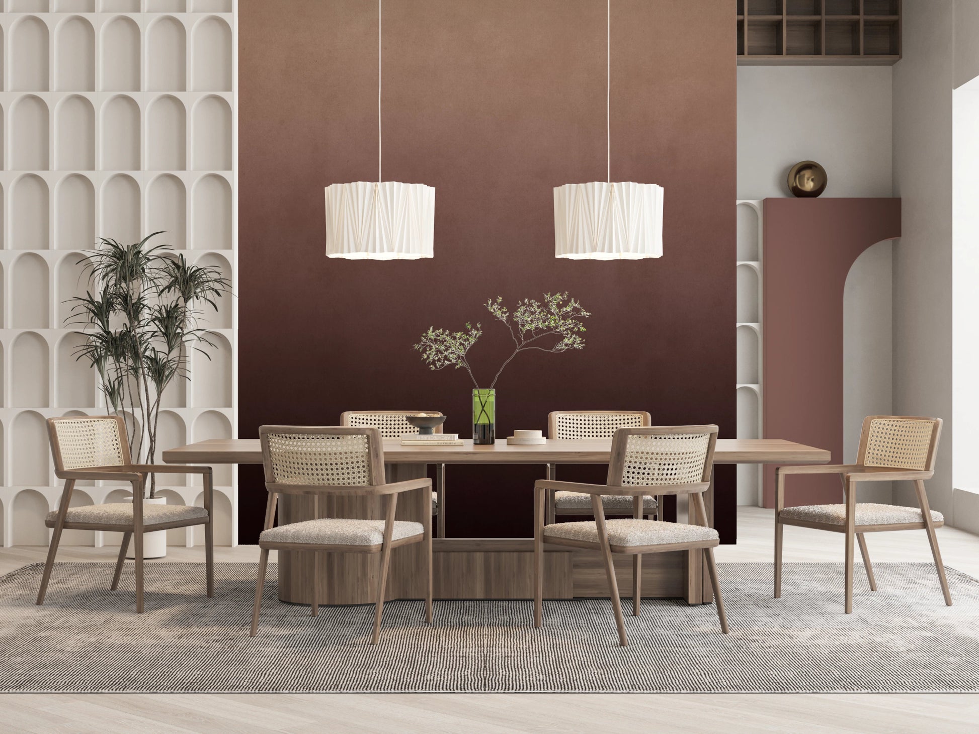 Dirty Paper - Ombre Peach Wall Mural