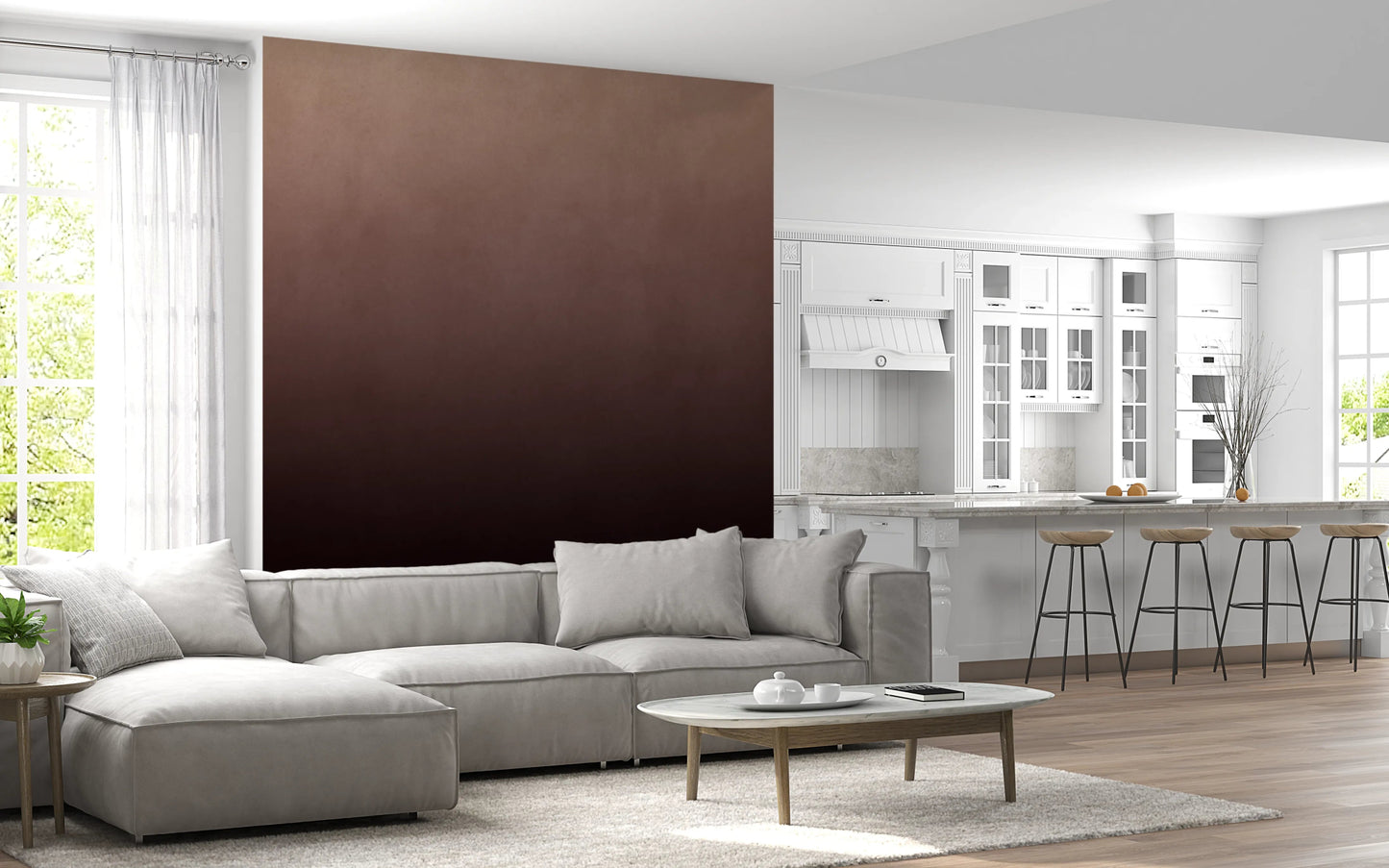 Dirty Paper - Ombre Peach Wall Mural