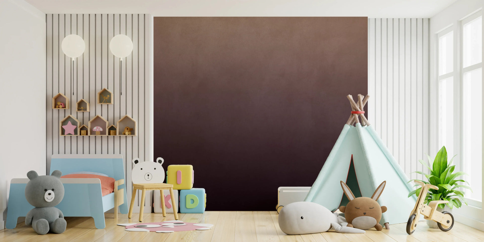 Dirty Paper - Ombre Plum Wall Mural