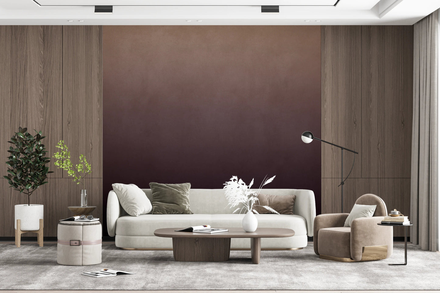 Dirty Paper - Ombre Plum Wall Mural